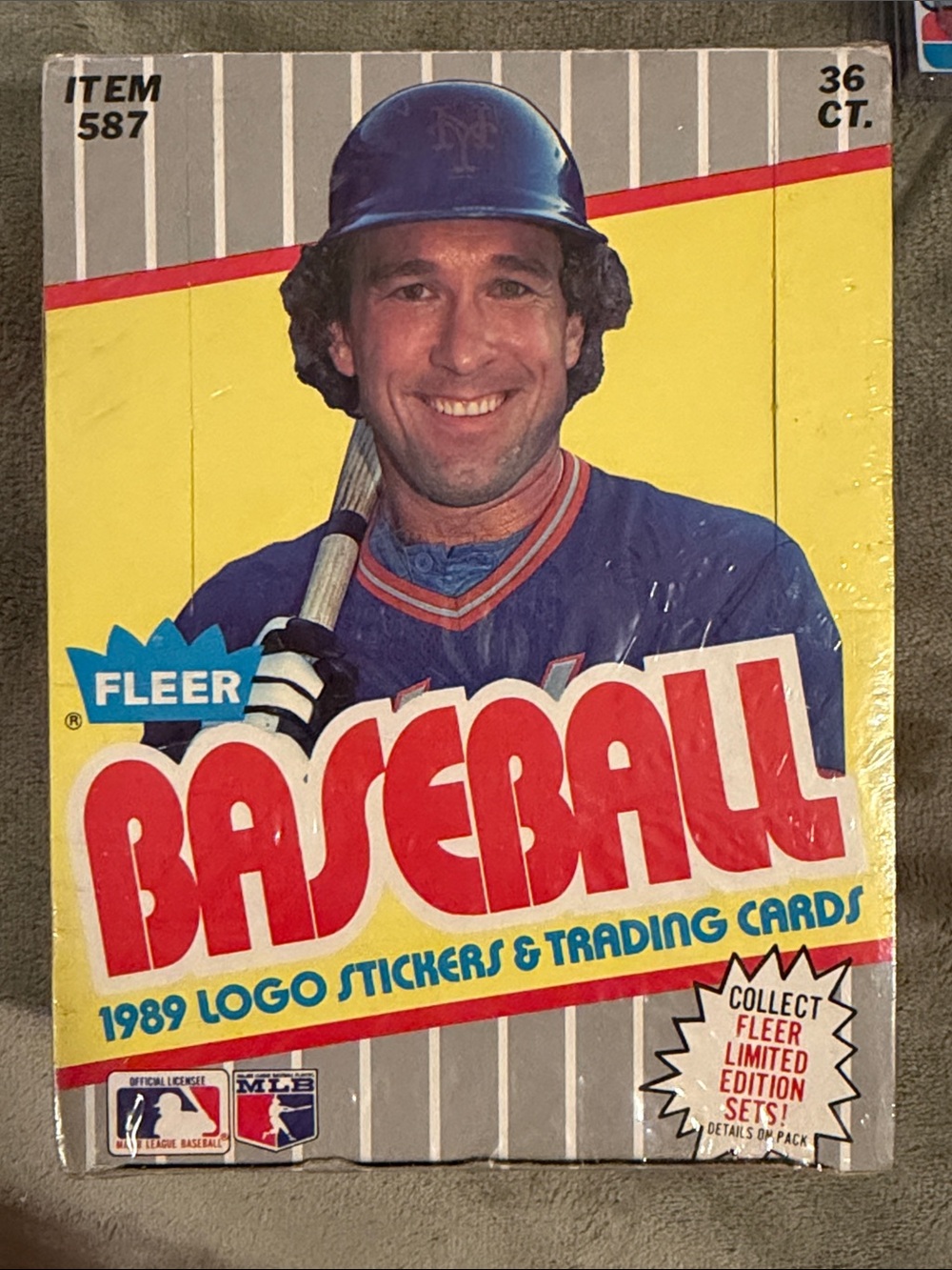 1989 Fleer Baseball Factory Sealed Wax Box - 36 Unopened Packs *Early Production